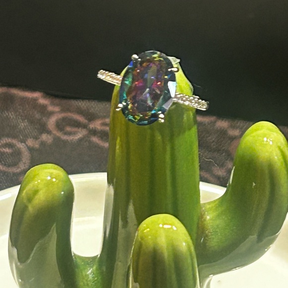 Oval Mystic Topaz Ring - Picture 3 of 7